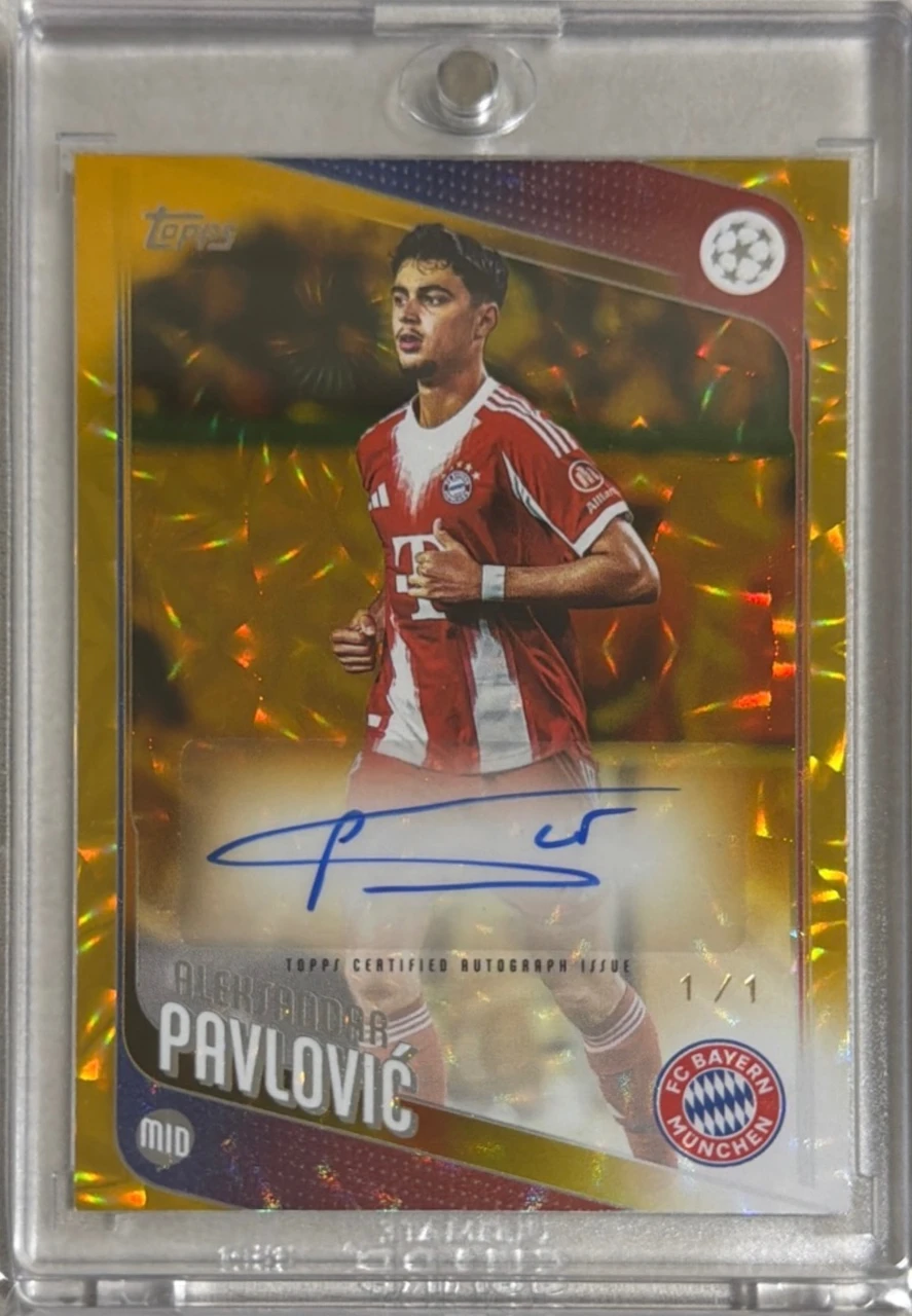 2025-26 Topps UEFA Japan Ed. Aleksandar Pavlović 1/1 Gold Sunflower