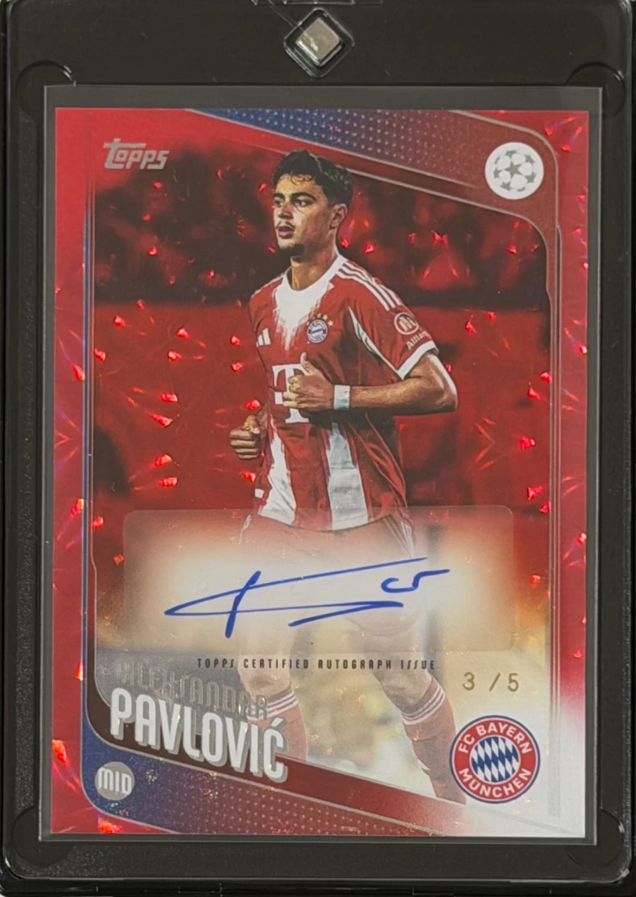 2025-26 Topps UEFA Japan Ed. Aleksandar Pavlović 3/5 Red Sunflower