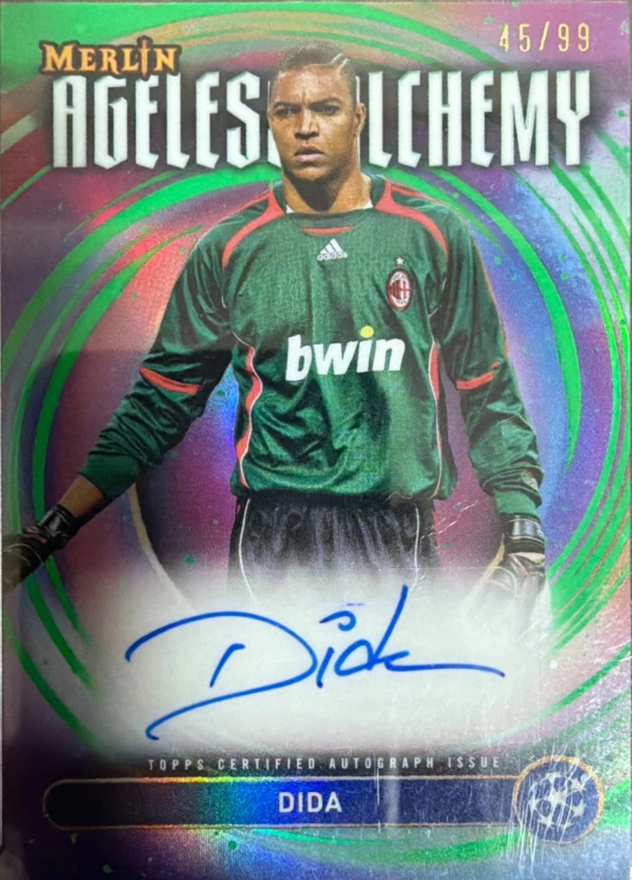 2024/25 Topps Merlin UEFA Club Competitions Dida Ageless Alchemy Autographs Green Refractor /99
