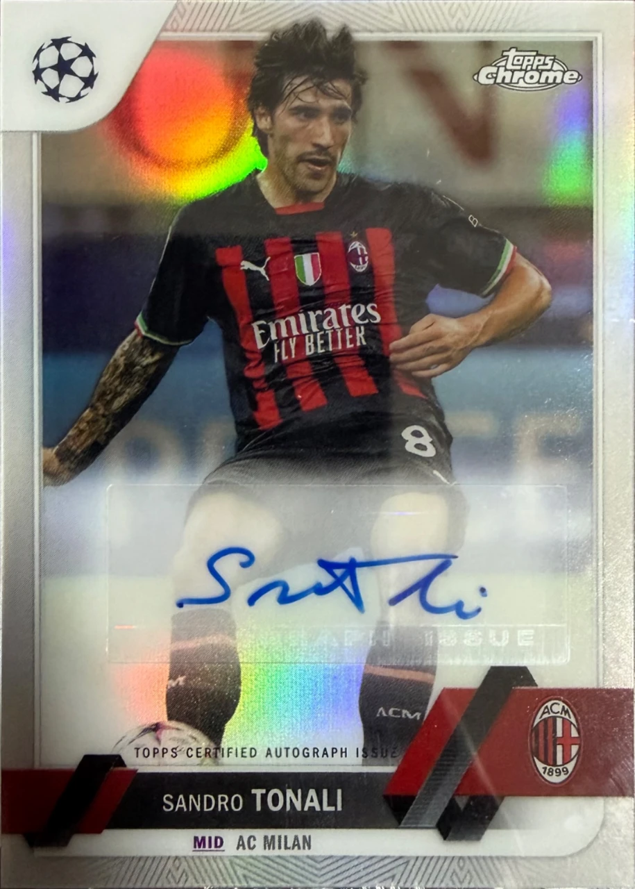 2022/23 Topps Chrome UEFA Club Competitions Sandro Tonali Chrome Autographs