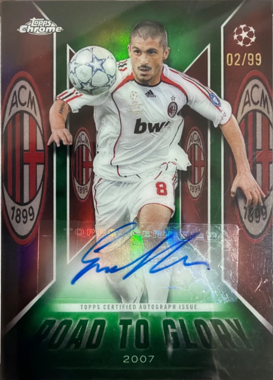 2025/26 Topps Chrome UEFA Club Competitions Gennaro Gattuso Road to Glory Autographs Green Refractor /99