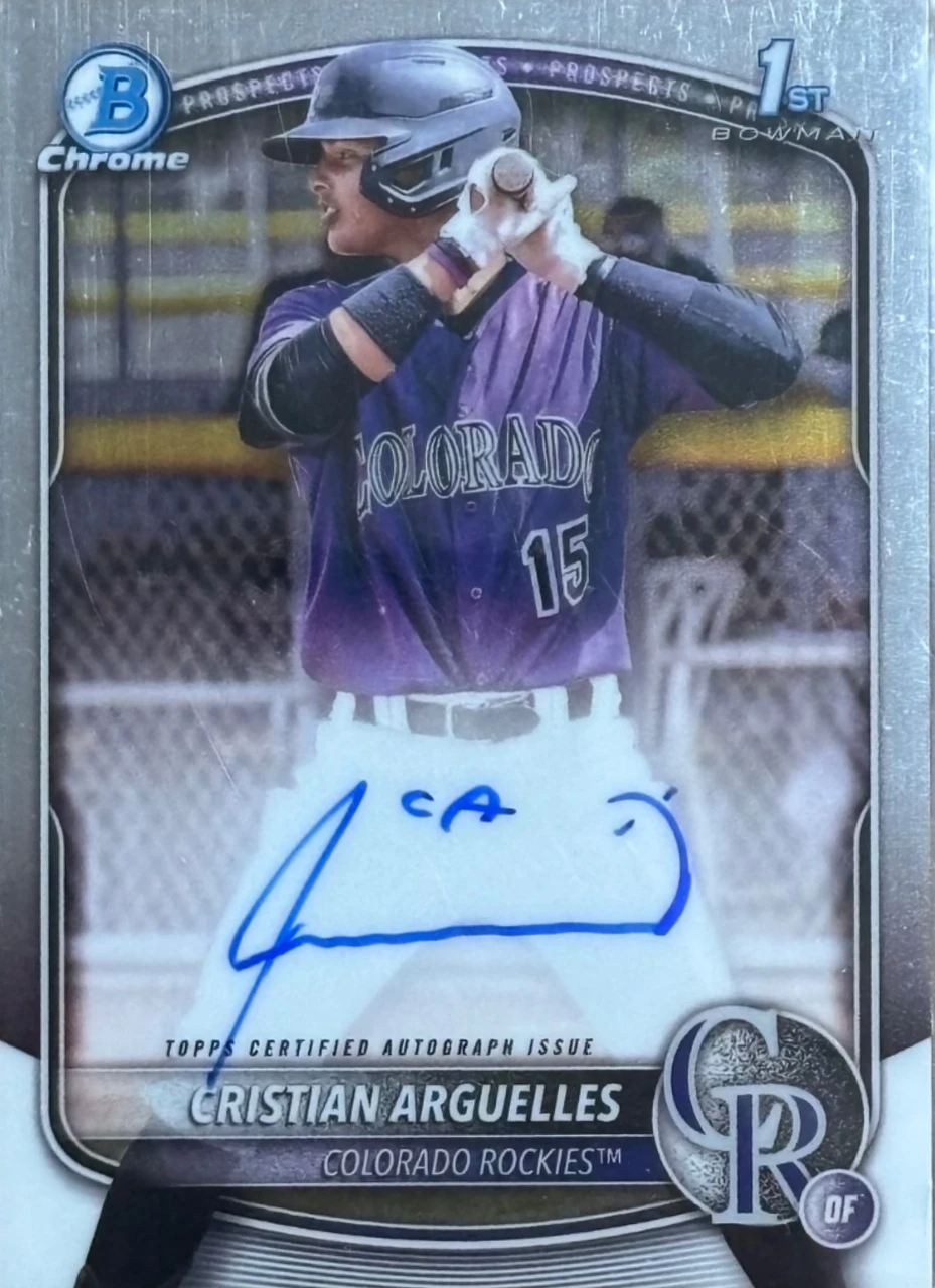 2025 Bowman Chrome Prospect Autograph Cristian Arguelles
