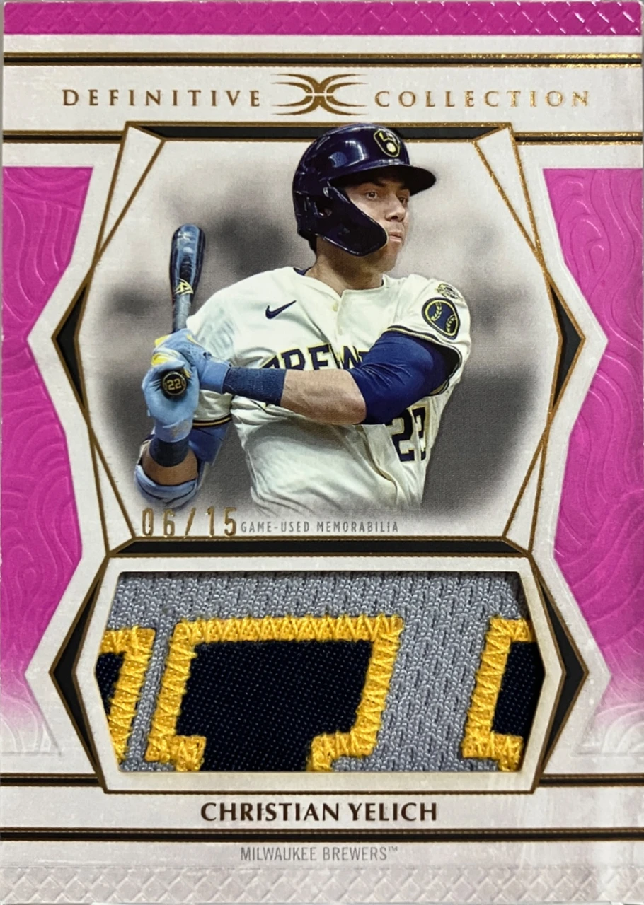 Christian Yelich /15 Jumbo Patch Relic 2025 Topps Definitive Collection