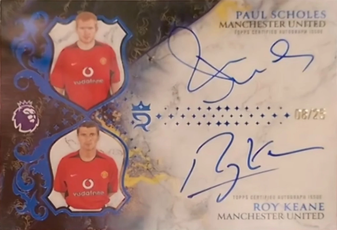 Paul Scholes and Roy Keane Dual Autograph