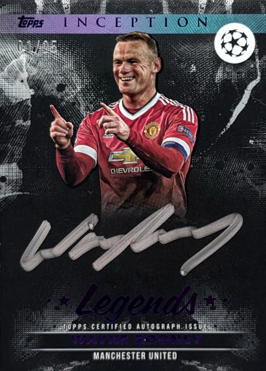 2024-25 Topps Inception UEFA Club Competitions Silver Signings Autograph Wayne Rooney