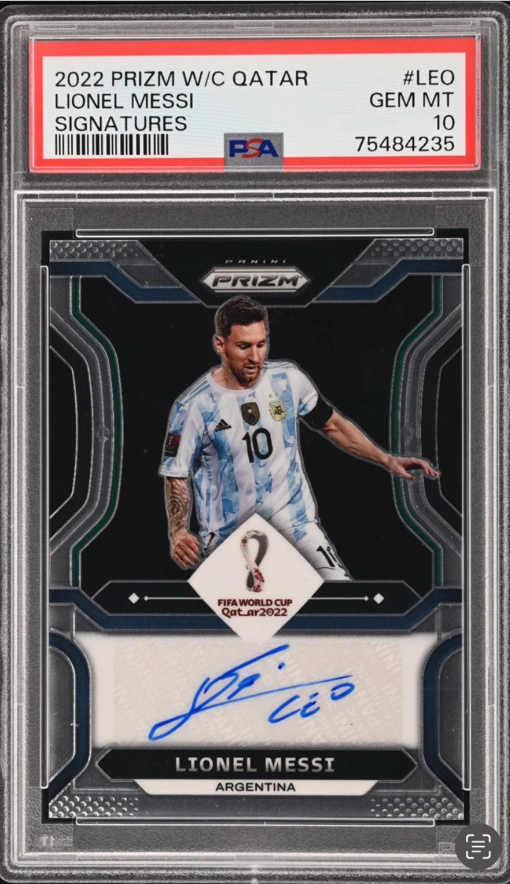 panini prizm fifa Qatar World Cup messi PSA10