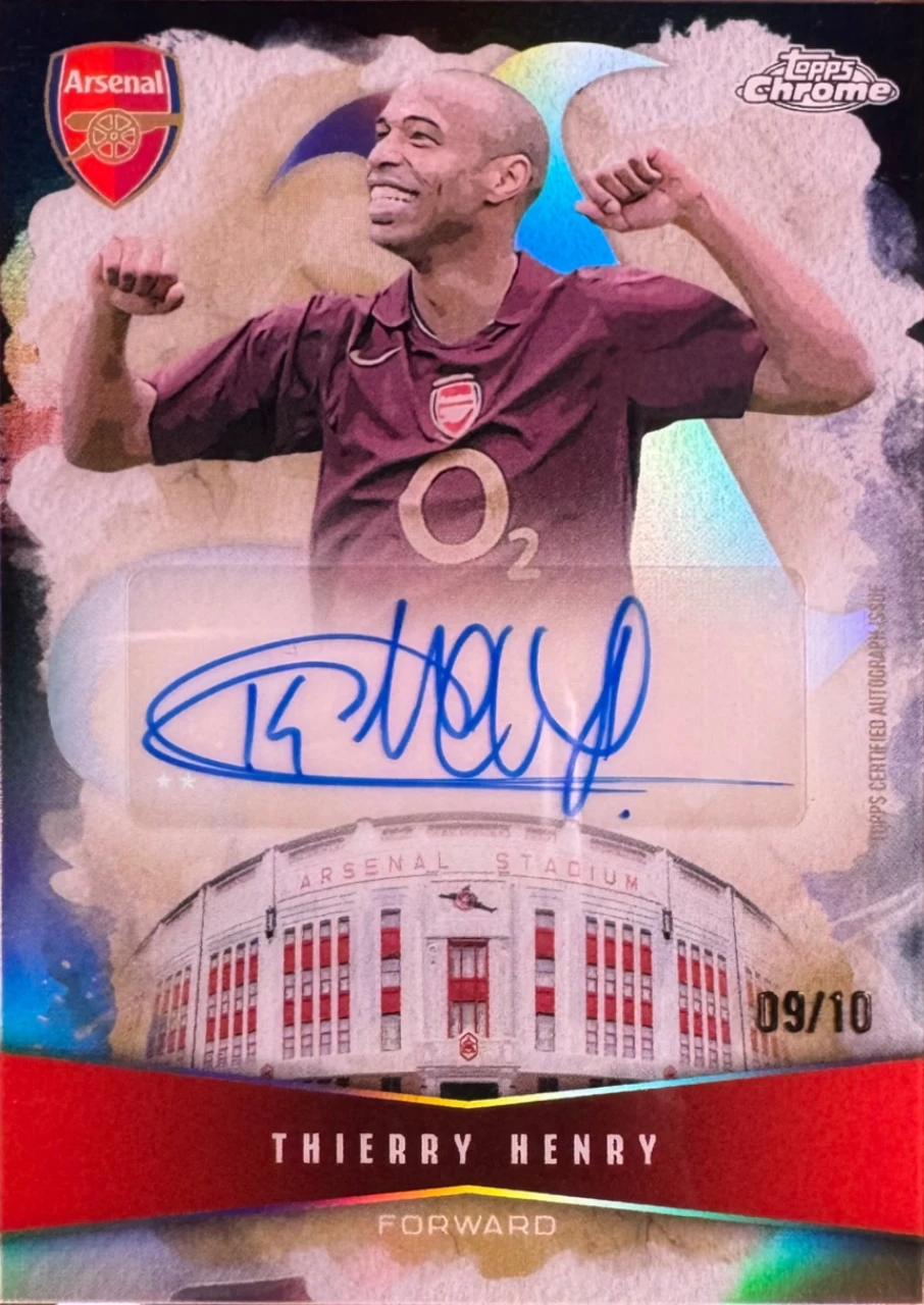 Thierry Henry Topps Chrome Arsenal Highbury Highs Auto 09/10