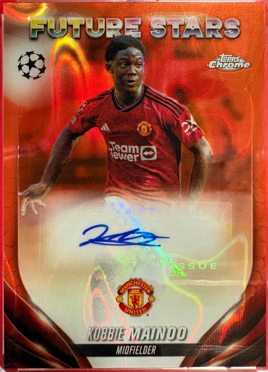 2023-24 Topps Chrome UEFA Club Competitions Future Stars Auto Kobbie Mainoo