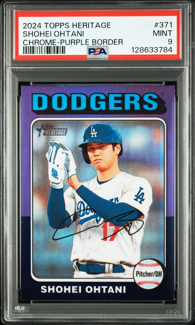 2024 TOPPS HERITAGE #371 SHOHEI OHTANI CHROME-PURPLE BORDER