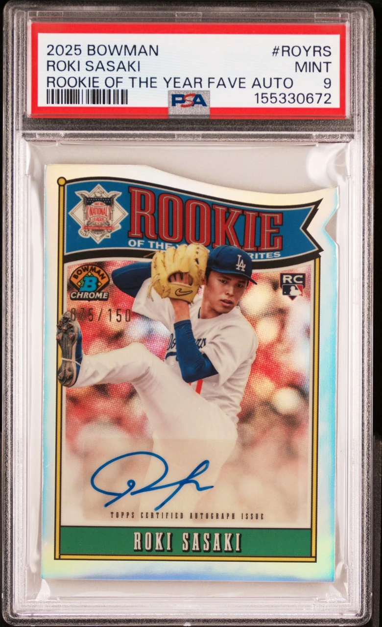 2025 BOWMAN ROOKIE OF THE YEAR FAVORITES AUTOGRAPHS #ROYRS ROKI SASAKI