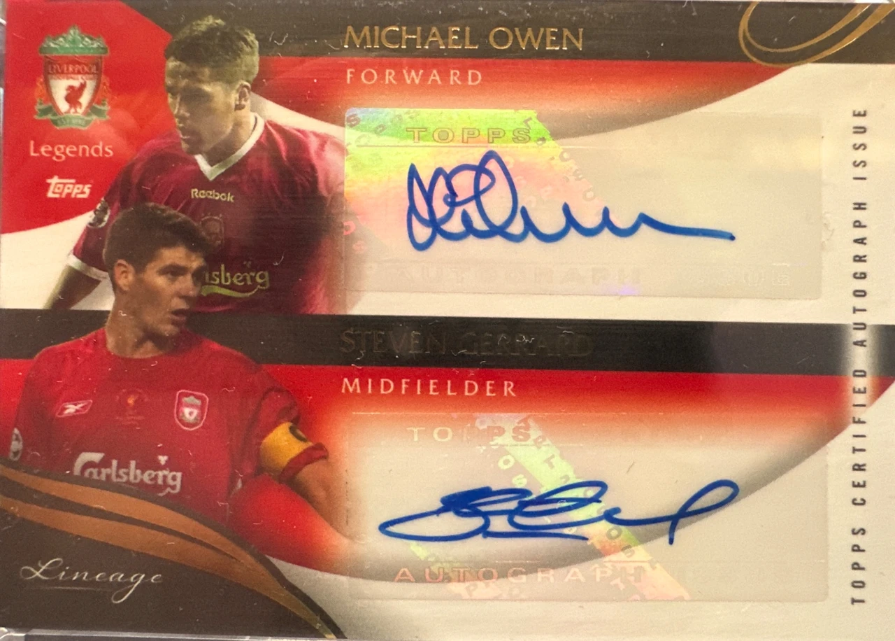 2022Topps Lineage Michael Owen / Steven Gerrard Dual Autograph