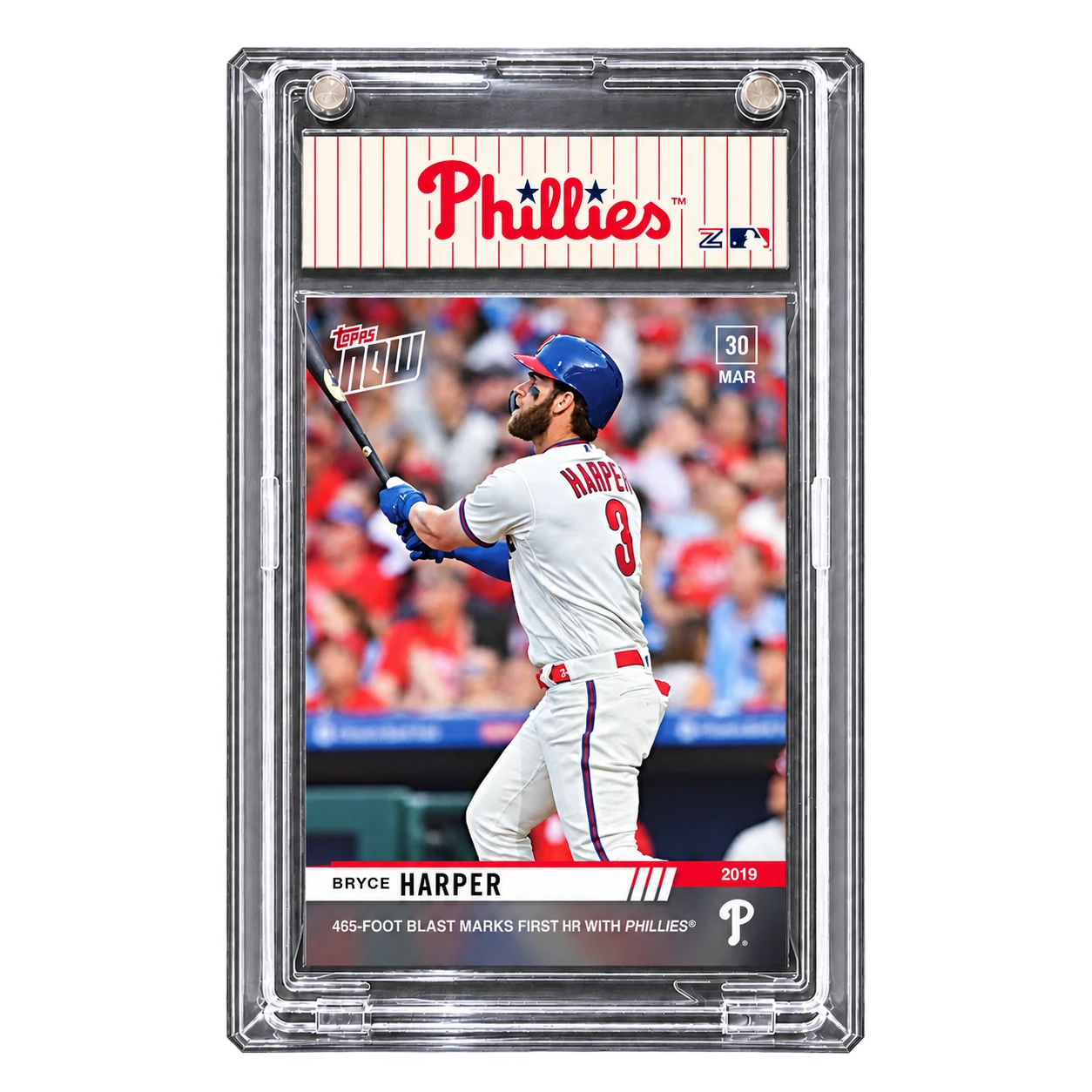 2019 Topps NOW Bryce Harper “465-Foot Blast Marks First HR with Phillies”