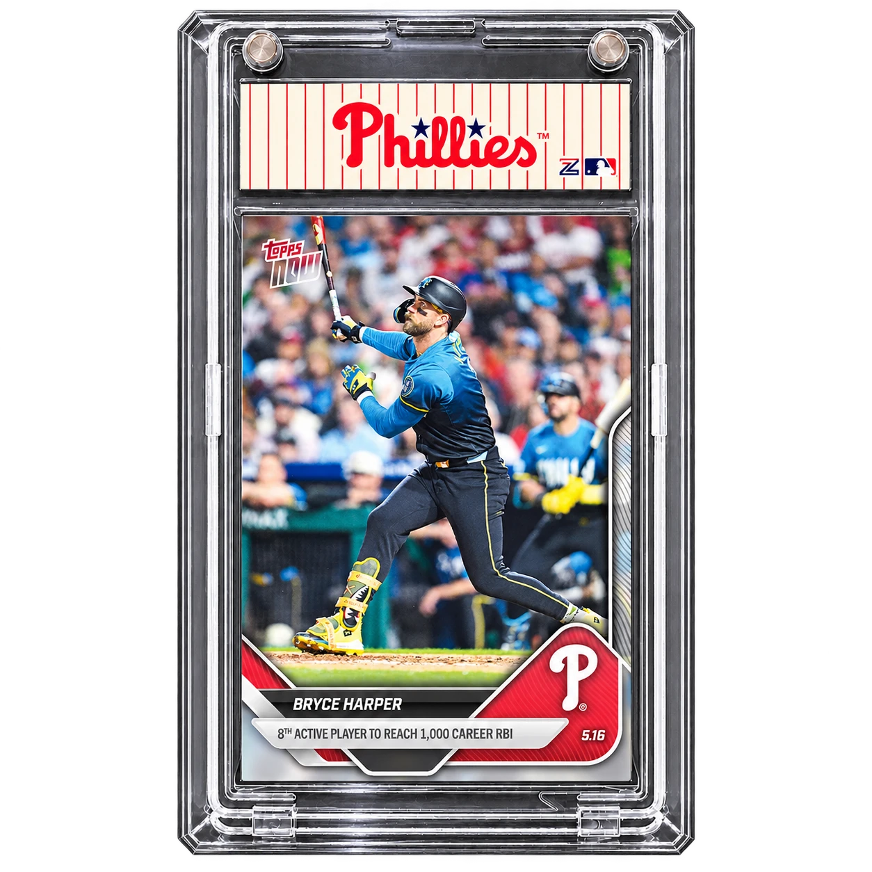 2025 Topps NOW Bryce Harper — “8th Active Player to Reach 1,000 Career RBI”
