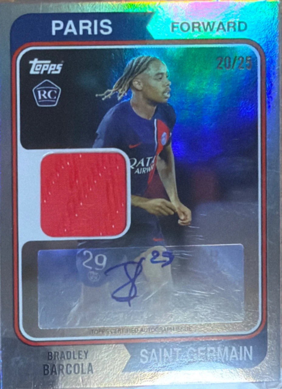 2023-24 Topps Paris Saint-Germain Bradley Barcola Auto Relic