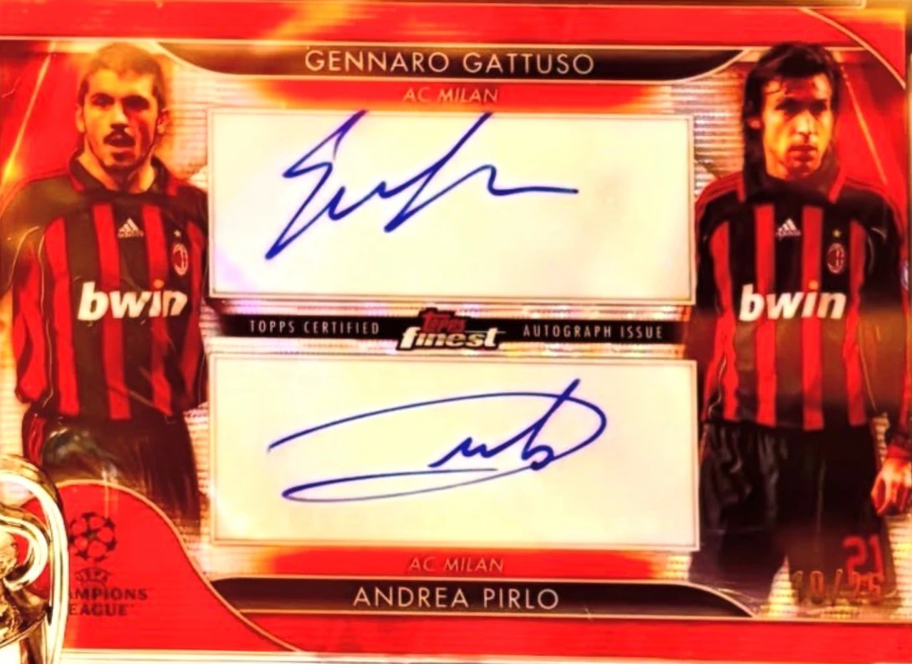 Topps Finest Dual Autograph Gennaro Gattuso / Andrea Pirlo