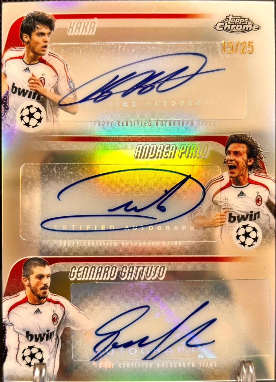 Topps Chrome UEFA Club Competitions Triple Autograph Kaka/Andrea Pirlo/Gennaro Gattuso