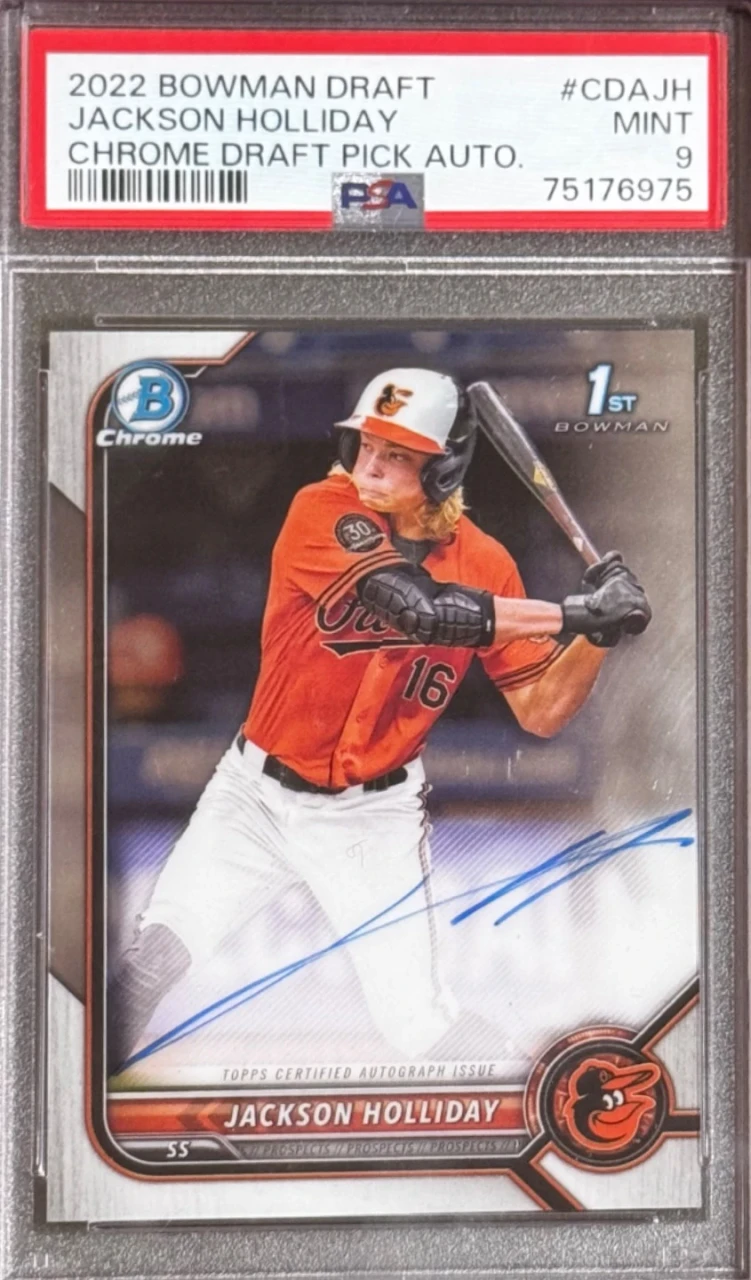 2022 Bowman Draft Jackson Holliday Chrome Draft Pick Auto.