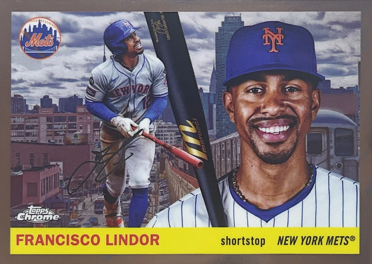 2025 Topps Chrome Platinum '55 Baseball - 1995 City Variation - Francisco Lindor #55CV-50