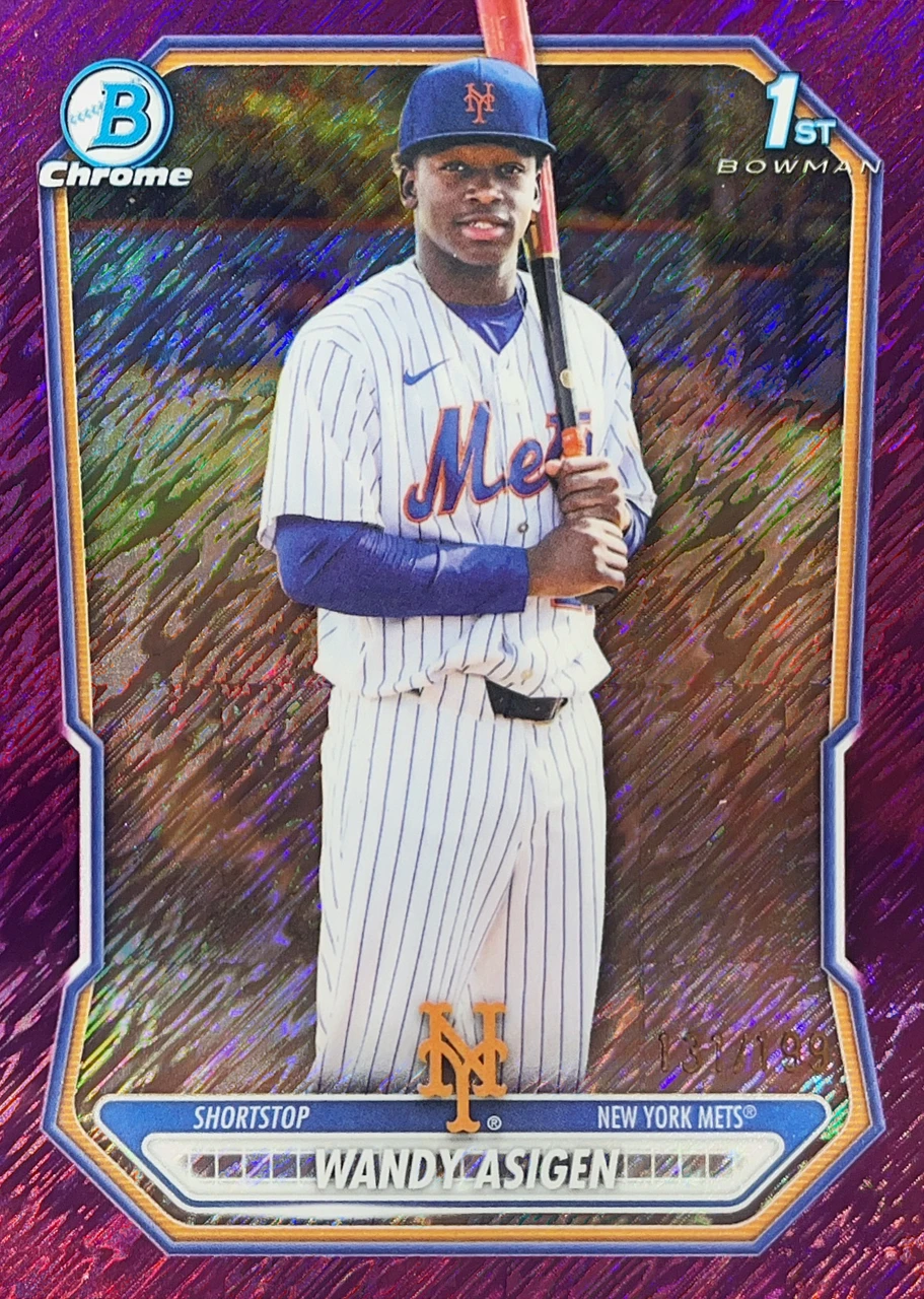 2026 Bowman Chrome Baseball - Bowman Chrome Prospect Fuchsia Shimmer Refractor - Wandy Asigen - 131/199 #BCP-152