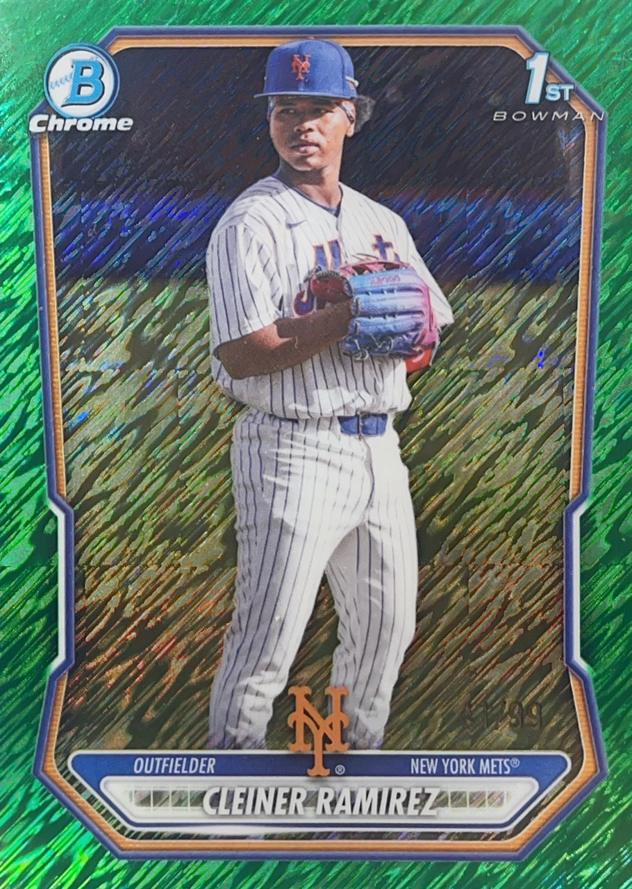 2026 Bowman Chrome Baseball - Bowman Chrome Prospect Green Shimmer Refractor - Cleiner Ramirez - 41/99 #BCP-208