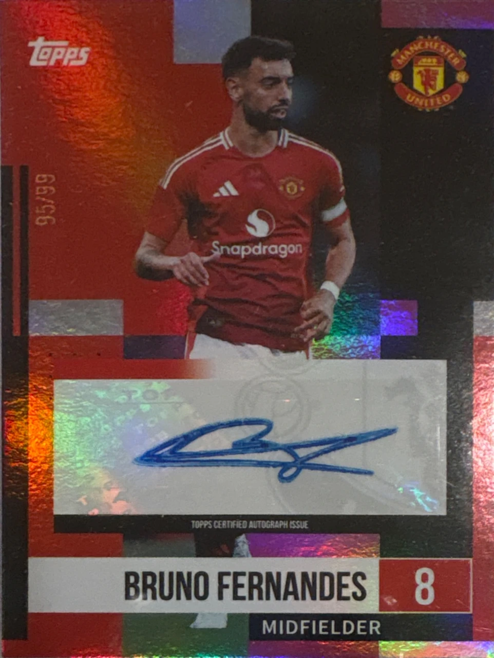 2024-25 TOPPS MANCHESTER UNITED TEAM SET AUTOGRAPHS BF BRUNO FERNANDE