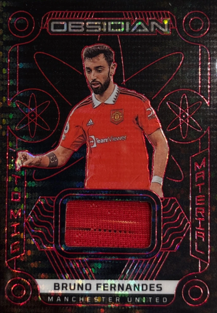 2022-23 PANINI OBSIDIAN ATOMIC MATERIALS AM- BRUNO FERNANDES ELECTRIC ETCH RED