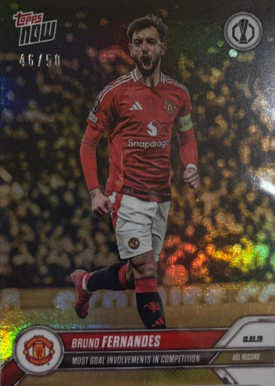 2024 TOPPS NOW UEFA EUROPA LEAGUE 24 BRUNO FERNANDES GOLD FOIL