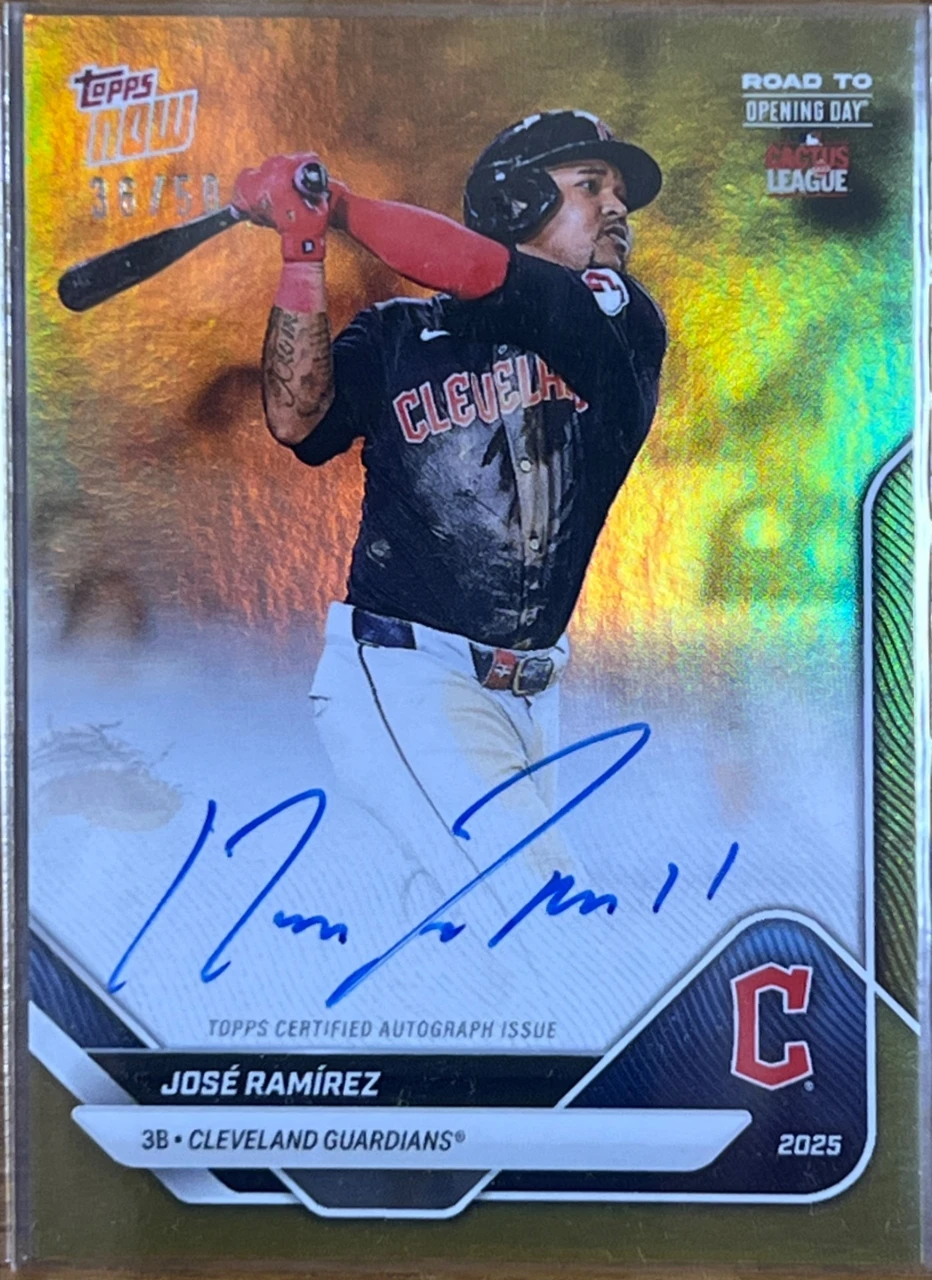 2025 Topps NOW Road to Opening Day José Ramírez Autograph