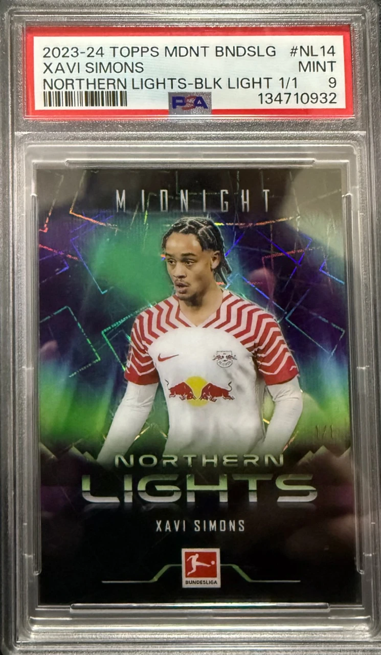 2023-24 Topps Midnight Bundesliga Xavi Simons Northern Lights Black Light 1/1