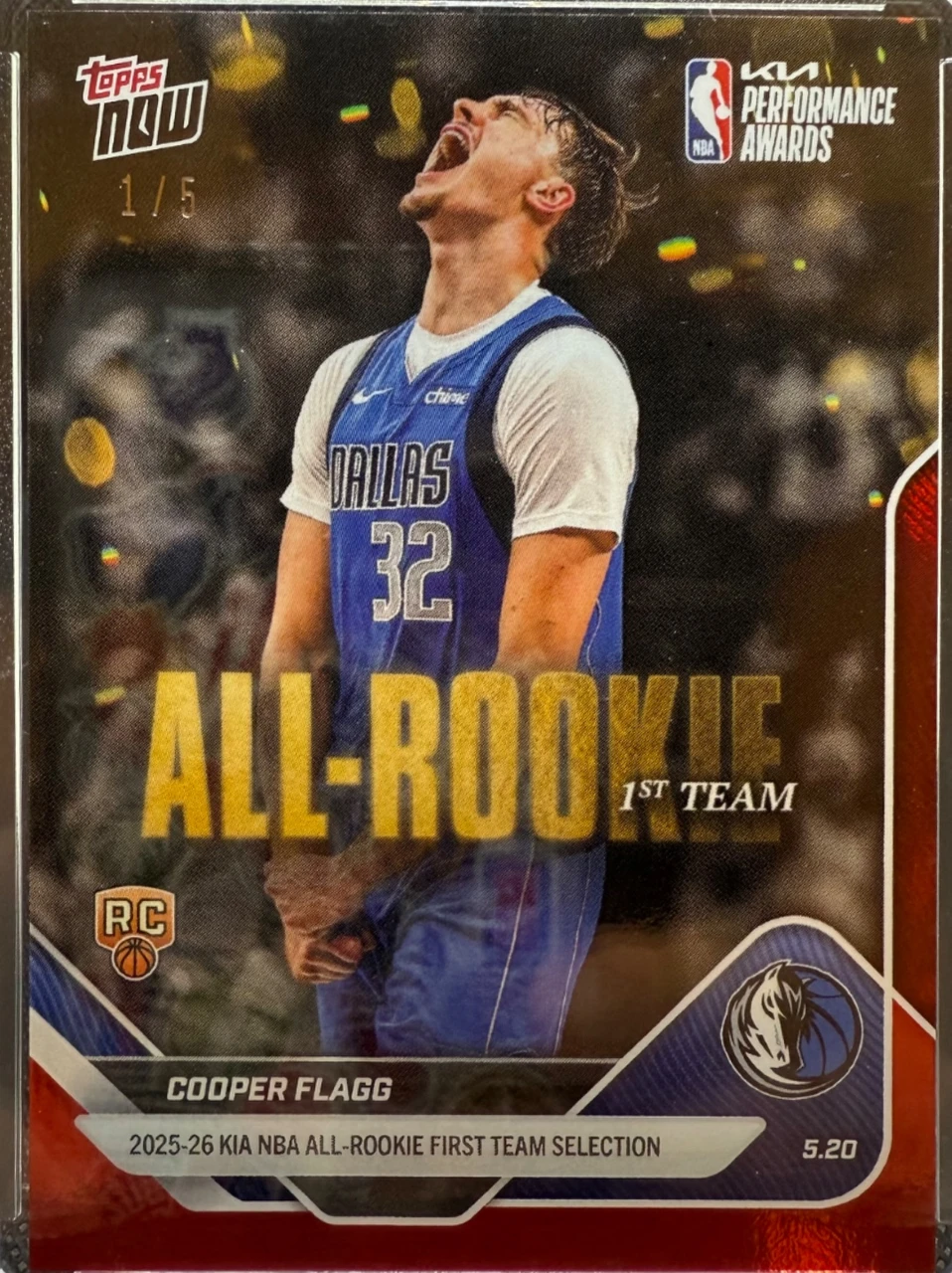 Topps Now All Rookie 1st Team RED COOPER FLAGG