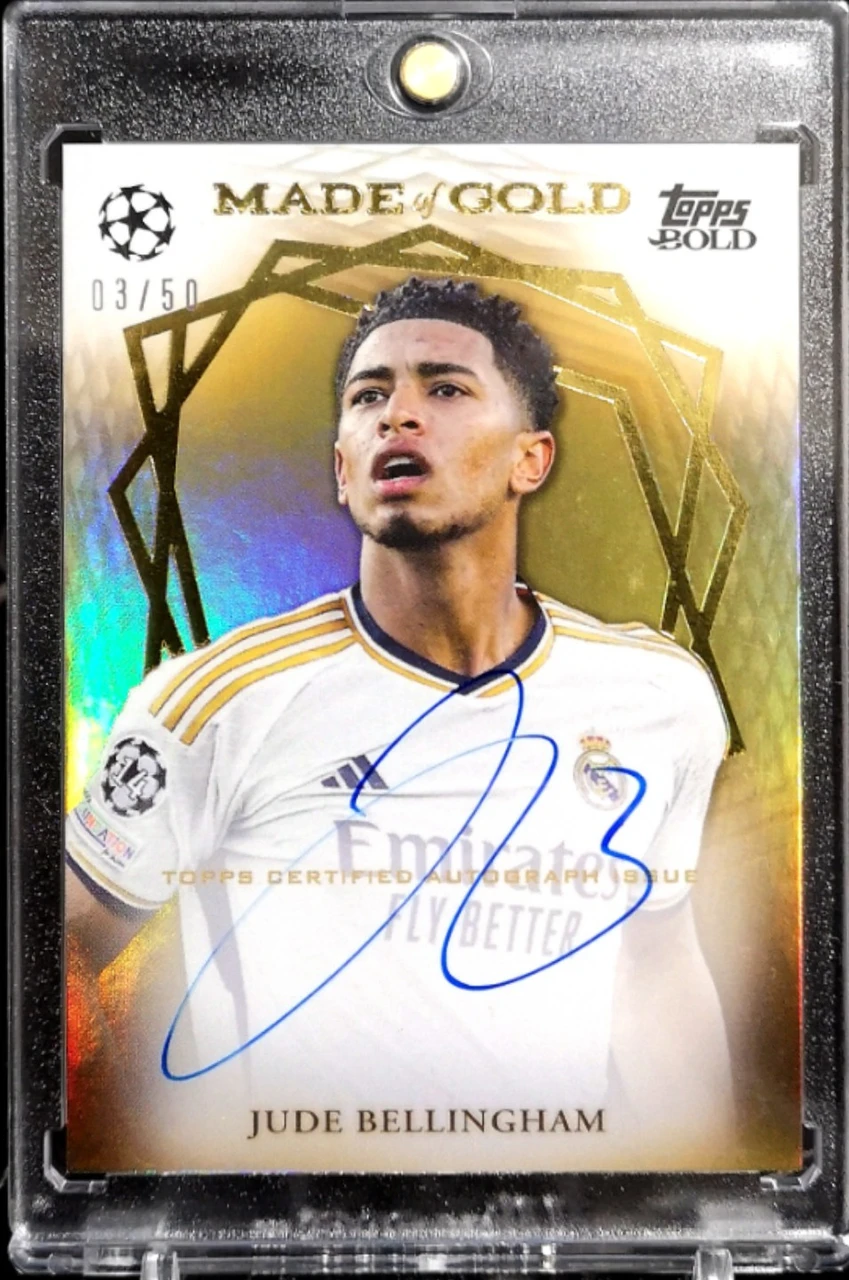 2023-24 Topps Chrome UEFA Champions League Jude Bellingham Made of Gold Autograph