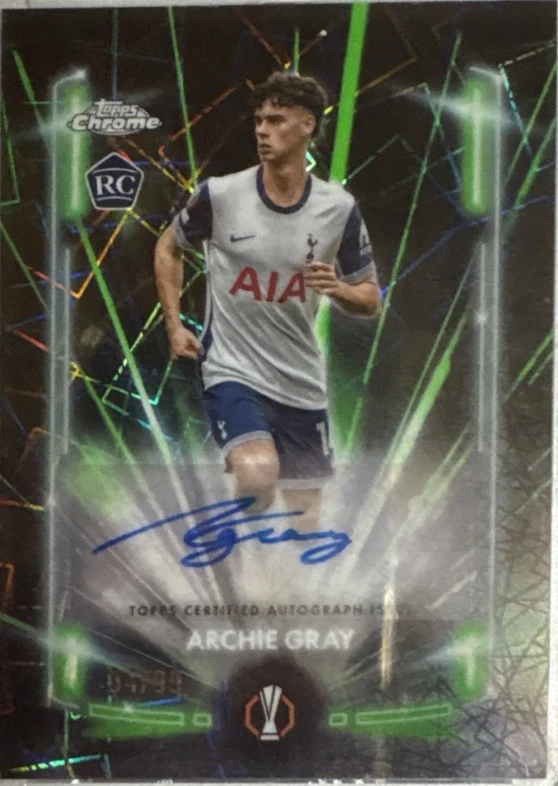 2024/25 Topps Chrome UEFA Club Competitions Black Lazer Autograph Card