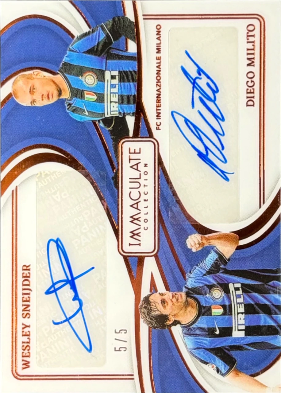 2024-25 Panini Immaculate Collection Dual Autographs Wesley Sneijder / Diego Milito