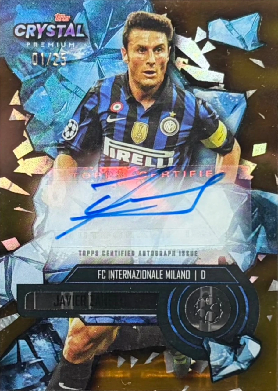 Javier Zanetti 2023/24 Topps Crystal Premium Blue Ice Autograph
