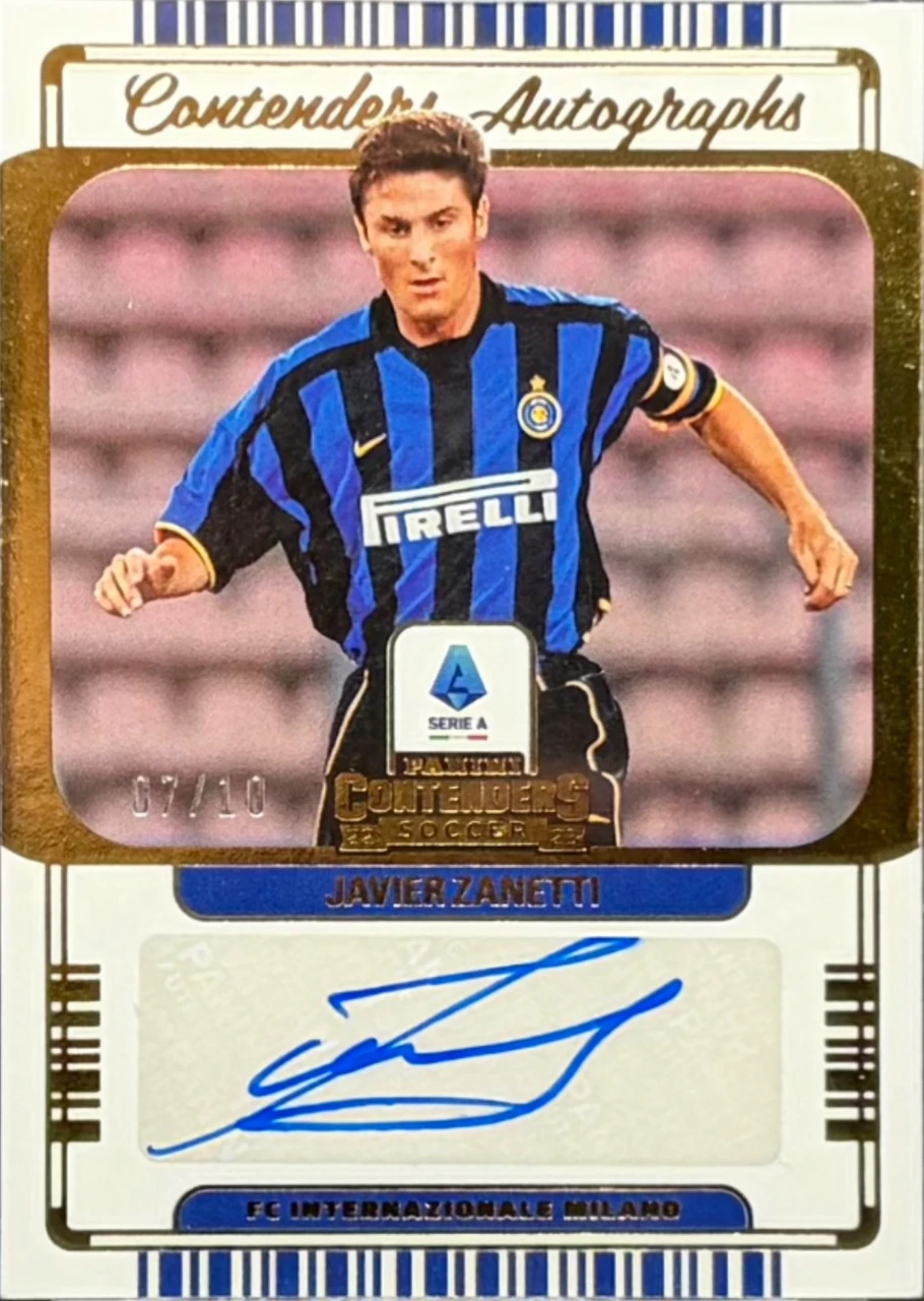 2022-23 Panini Chronicles Contenders Serie A Soccer Javier Zanetti Autograph