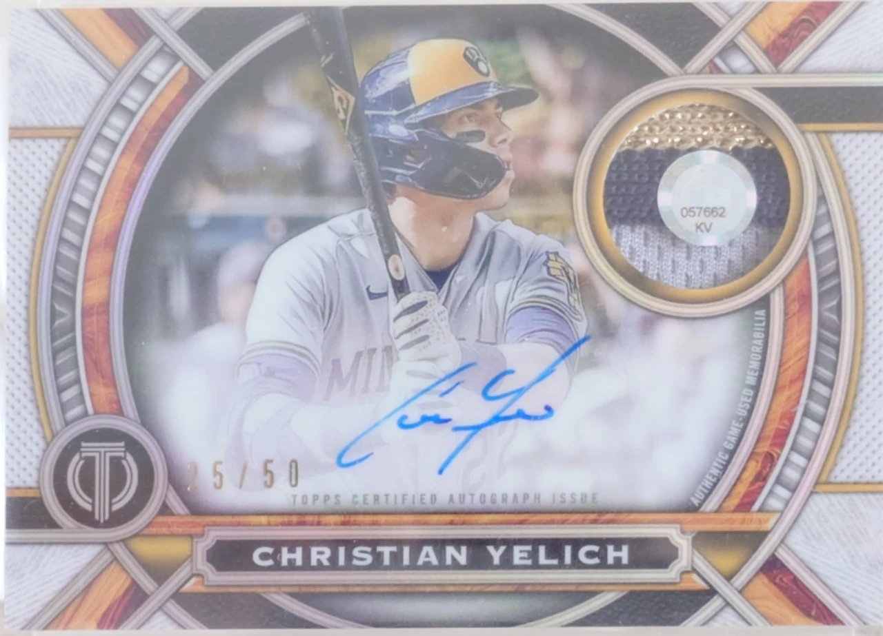 Christian Yelich TRIBUTE AUTOGRAPHED PATCH CARD
