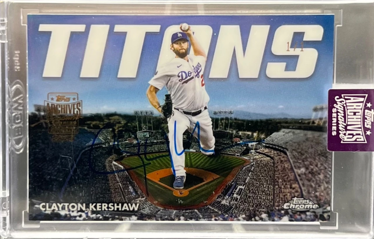 2025 Topps archives signatures Clayton Kershaw Titans Auto 1/1