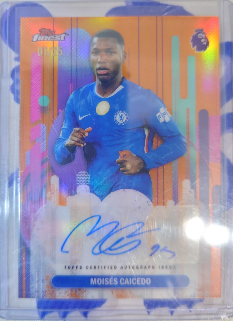 topps finest premier league Moises Caicedo auto 1/25