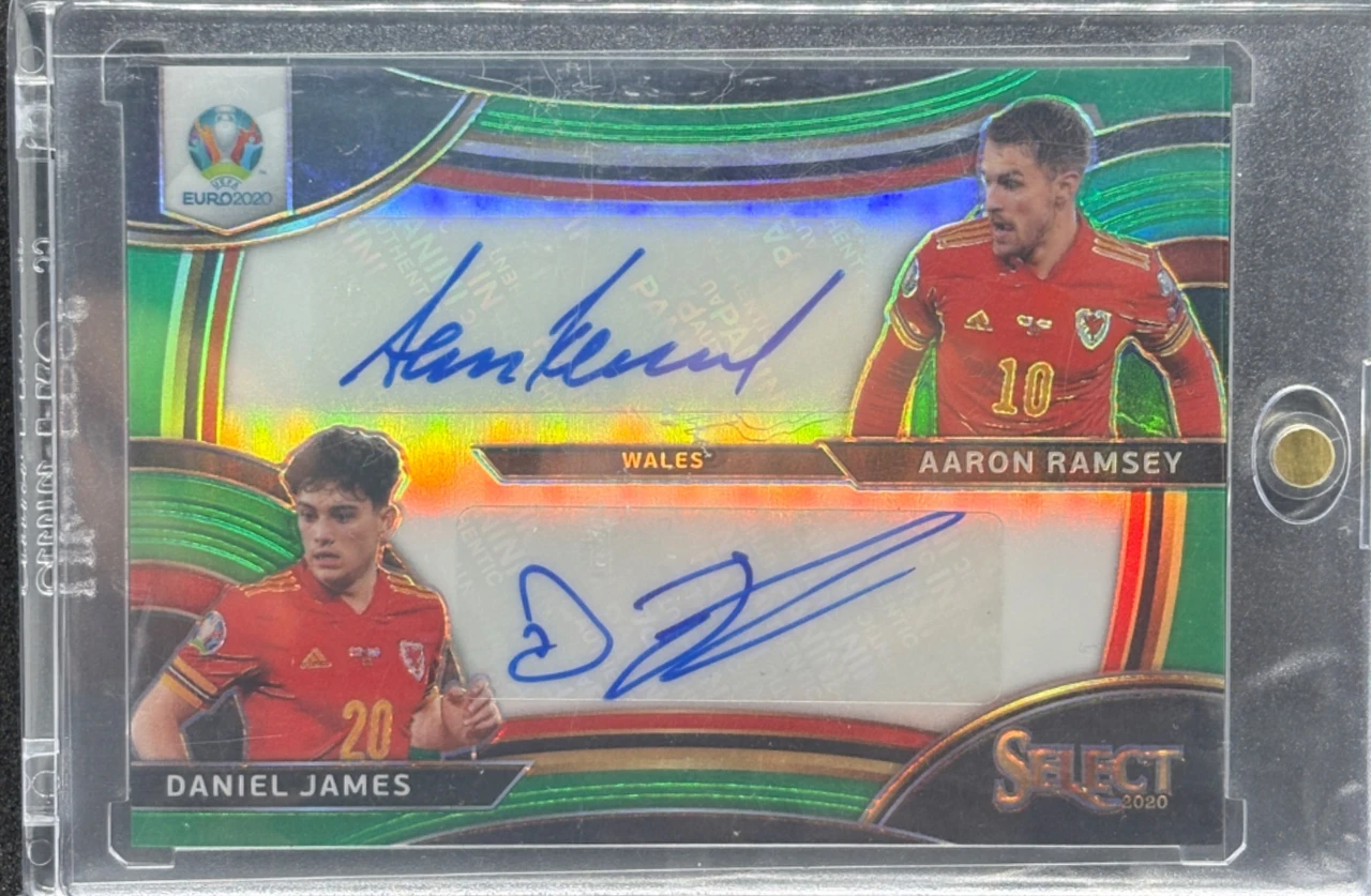2020 Panini Select UEFA Euro Soccer Dual Autographs Aaron Ramsey / Daniel James