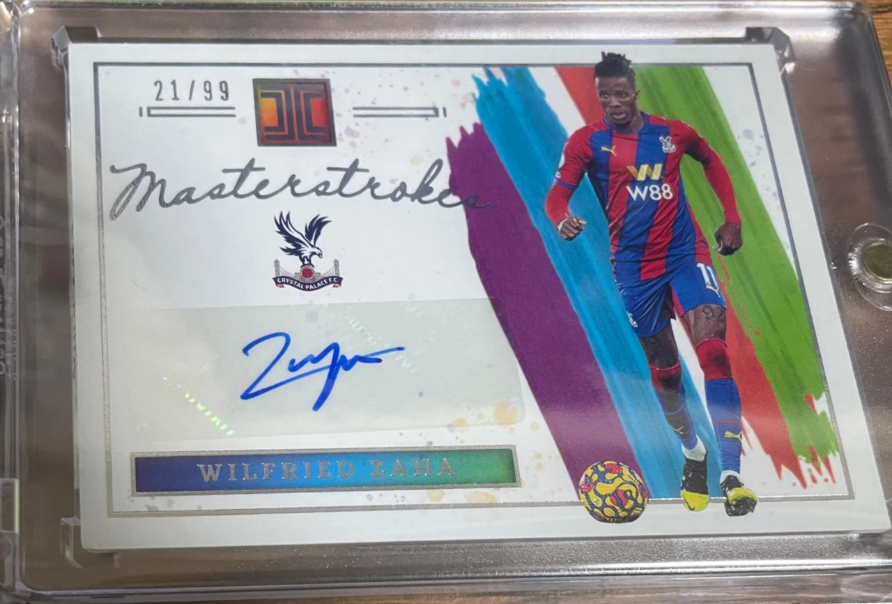 2021-22 Panini Impeccable Premier League Masterstrokes Autographs Wilfried Zaha /99