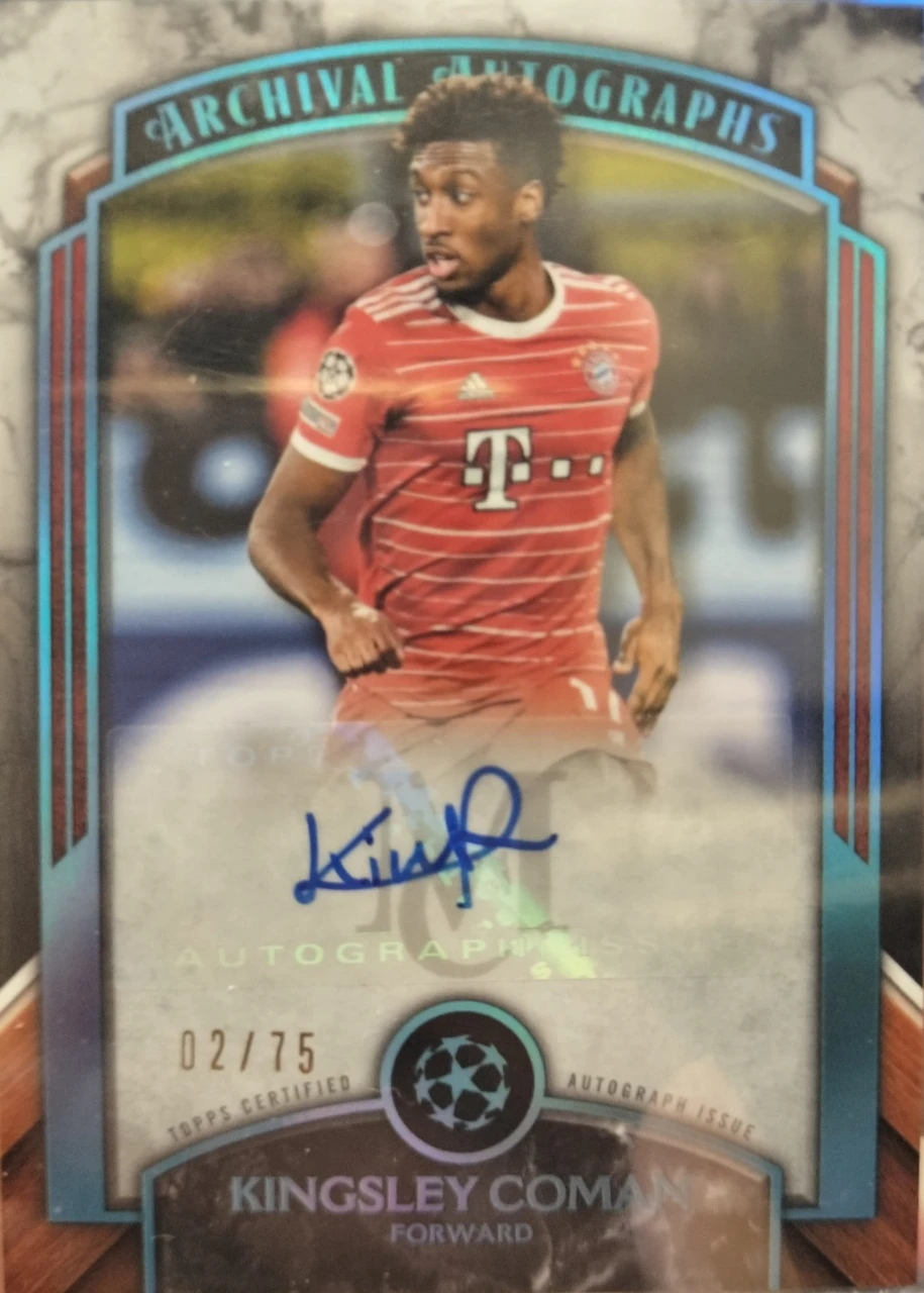 2022/23 Topps UEFA Champions League Museum Collection Archival Autographs Kingsley Coman /75