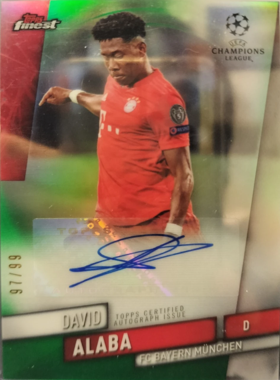 2019/20 Topps Finest UEFA Champions League David Alaba Autograph /99