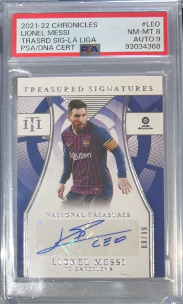 2021-22 Panini Chronicles National Treasures Lionel Messi Treasured Signatures