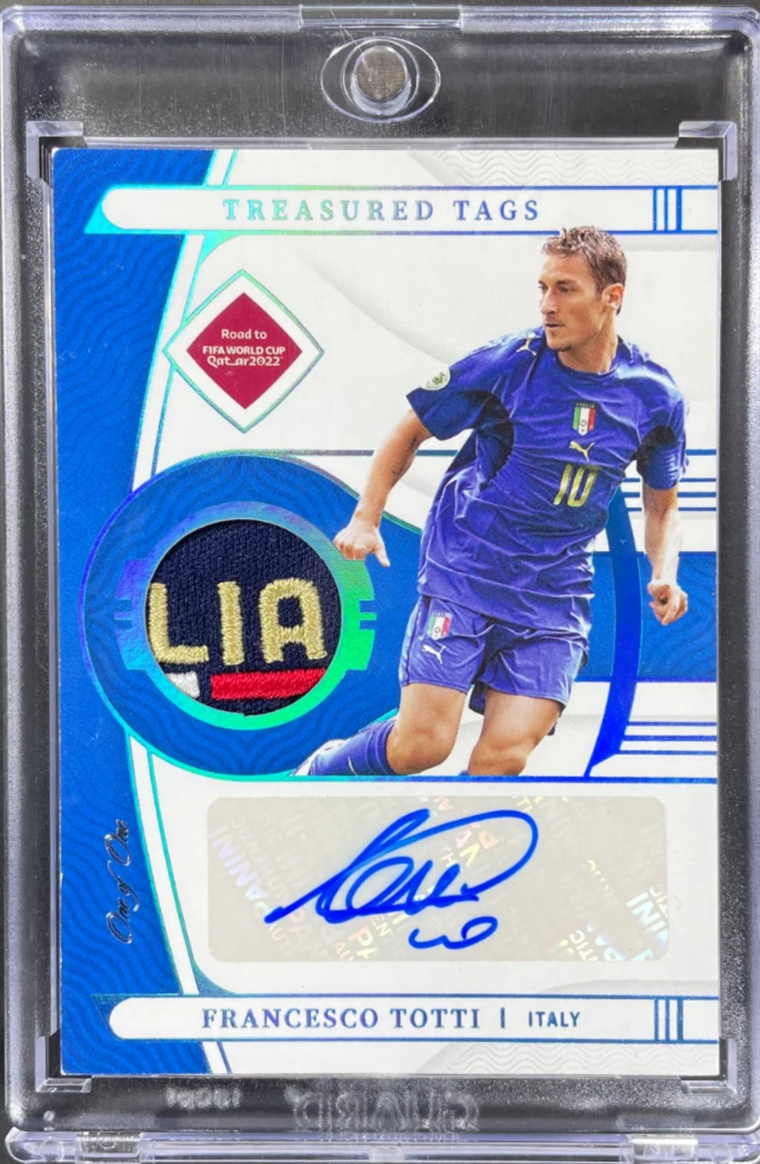 2022 Panini National Treasures Road to World Cup Francesco Totti Treasured Tags Autographs