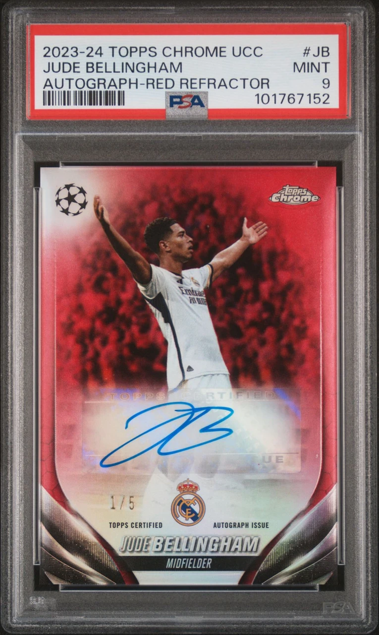 2023-24 Topps Chrome UCC Jude Bellingham Autograph-Red Refractor