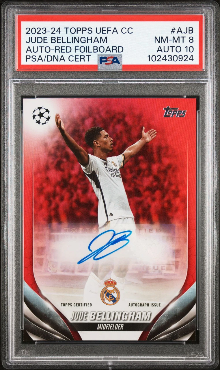 2023-24 Topps UEFA Club Competitions Jude Bellingham Auto-Red Foilboard