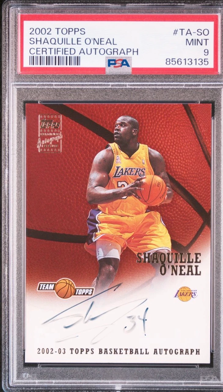 2002 Topps Shaquille O'Neal Certified Autograph
