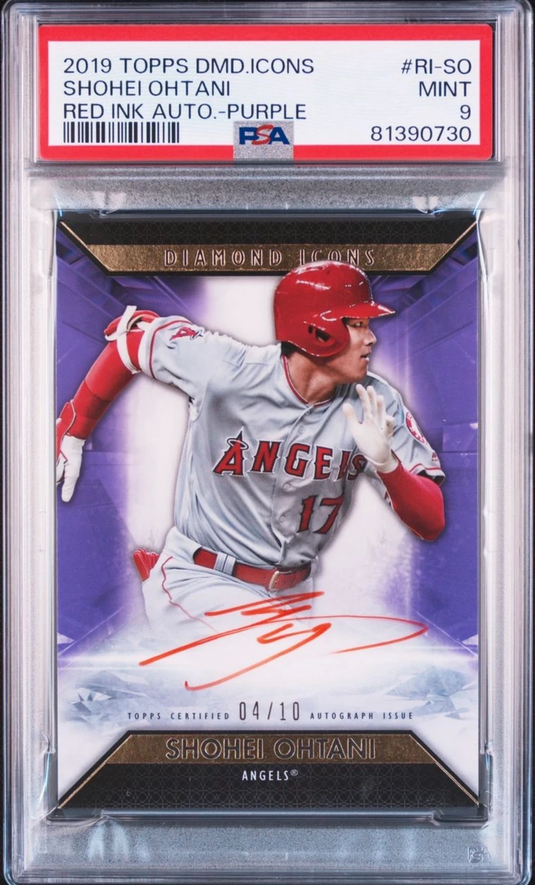 2019 Topps Diamond Icons Shohei Ohtani Red Ink Auto Purple