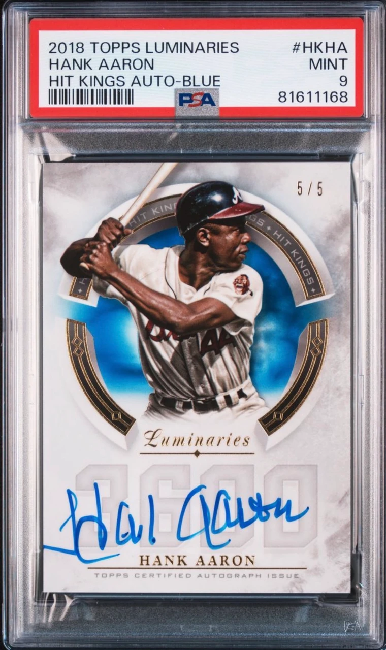 2018 Topps Luminaries Hit Kings Autograph Hank Aaron