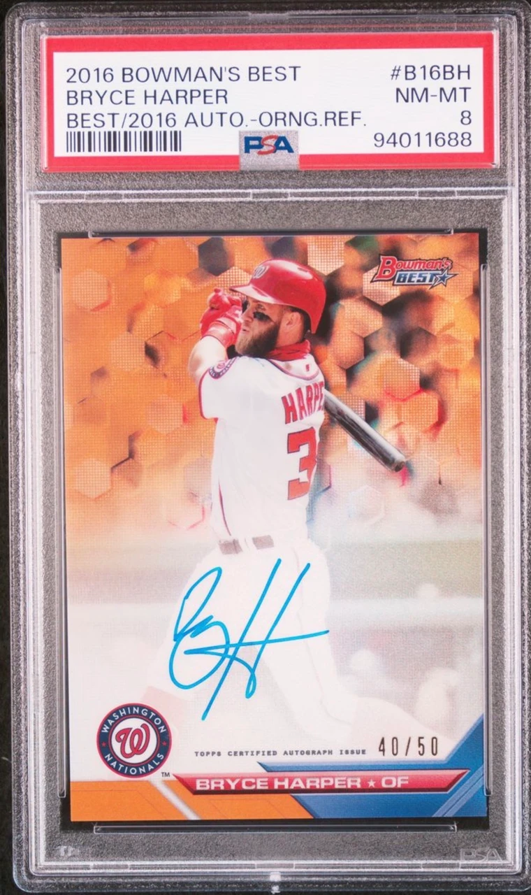 2016 Bowman's Best Bryce Harper Orange Refractor Autograph
